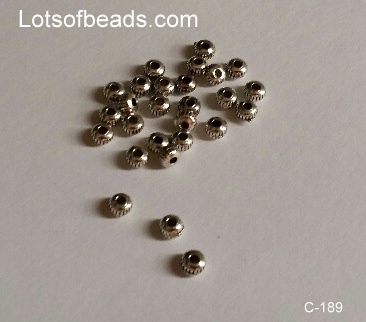 3mm Ribbed round bali bead